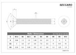 Seccaro Vite A Testa Svasata M6 X 30 Mm, Acciaio Inox V2A Va A2, Din 965, Intaglio A Croce / Pz, 20 Pezzi