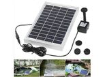Pompa Solare Per Laghetti - Set Di Pompe Per Fontane - Potenza 5 W - Portata 250 L/H - Altezza Massima 60 Cm - Quattro Bocchette - Metallo. Altezza 60 Cm - Quattro Ugelli - Metallo