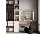 Specchio Per Il Trucco Con Illuminazione - Specchio Per Il Trucco Hollywood - 80 X 60 Cm - Usb E Type-C - Ingrandimento 10X - 3 Temperature Di Colore - Cornice In Acciaio Inox - Bianco