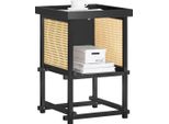 Comodino Cassettiera - HFBT03 - Stile Marocchino Moderno - Incastro A Incastro - 40×60×40 Cm - Nero