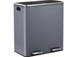 Pattumiera Per Cucina - Pattumiera A Pedale In Acciaio Inox Da 30 L - Coperchio Con Chiusura Morbida - Comandi A Pedale - Grigio Scuro