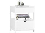 Comodino / Comodino - FRG258-II-W - 2 Cassetti - Vano A Giorno - 45×38×55 Cm - Stile Marocchino Moderno - Bianco