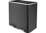 Portarifiuti Per Cucina - Portarifiuti A Pedale - Acciaio Inox - Capacità 30 Litri - Nero