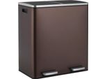Portarifiuti Da Cucina - Portarifiuti A Pedale In Acciaio Inox - Capacità 30 Litri - Coperchio Con Chiusura Ammortizzata - Comandi A Pedale - Marrone Cioccolato