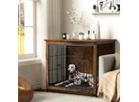 Tavolino Per Cani - Gabbia Per Cani Da Interno - Legno - Doppie Porte - Vassoio Inferiore Rimovibile - Misura L
