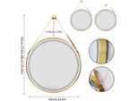 Specchio Da Bagno A Led - Specchio Da Parete Rotondo Da 60 Cm - Dimmerabile - Senza Nebbia - Cornice In Alluminio - Vetro Hd - Oro