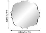 Specchio - Specchio Da Parete - Forma Irregolare 80 Cm - Bordo Smussato - Senza Cornice - Materiale Per Appendere Incluso - Per Bagno Soggiorno Corridoio - Grigio