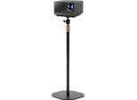 Treppiede Per Beamer E Proiettori - Treppiede Da Pavimento - Altezza 65-120 Cm - Orientabile A 360° - Filettatura Universale Da 0,635 Cm - Nero
