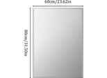 Specchio Da Bagno - Specchio Rettangolare Da Parete 60X80 Cm - Senza Cornice - Bordo Smussato - Sospensione Inclusa - Per Bagno, Corridoio, Soggiorno - Viola