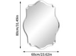 Specchio - Specchio Da Parete/Bagno - Forma Irregolare 60X80 Cm - Senza Cornice - Vetro Smussato - Sospensione Inclusa - Blu
