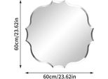 Specchio Da Parete - Specchio Da Bagno - Irregolare 60 Cm - Vetro Molato - Senza Cornice - Sospensione Inclusa - Bianco