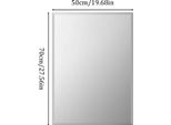 Specchio Da Bagno - Specchio Da Parete 50X70 Cm - Senza Cornice - Vetro Molato - Angolare - Sospensione Inclusa - Giallo