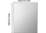 Specchio Da Parete - 40X50 Cm - Vetro Smussato - Senza Cornice - Con Sospensione - Per Bagno, Corridoio, Soggiorno - Nero