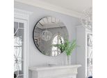Specchio Da Parete - Specchio Rotondo Senza Cornice - 80,5 X 80,5 Cm - Design Moderno - Vetro Con Rivestimento In Argento - Argento