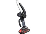 Mini Motosega - Alimentazione A Batteria 21V - Lama Da 10/15 Cm - Blocco Di Sicurezza - Due Catene - Spina Eu - Rosso Cremisi