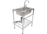 Lavello - Monovasca - Acciaio Inox - Rettangolare - A Sovrapposizione/Integrazione - Con Rubinetto - 1 Foro - Argento