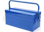 Cassetta Degli Attrezzi In Metallo - Cassetta Degli Attrezzi Con 5 Scomparti - Ferro - Robusta E Impermeabile - 40 X 20 X 21 Cm - Blu