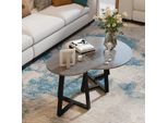 Set Di 2 Tavolini - Tavolino/Tavolino - Rotondo, Metallo, Moderno Minimalista, Ø45/80 Cm, Necessario Il Montaggio - Grigio Scuro
