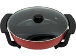 Pentola Elettrica - Pentola Yin-Yang Shabu-Shabu - 6 L - 30 Cm - 1360 W - 2 Camere - 5 Impostazioni Di Temperatura - Coperchio In Vetro - Nero