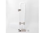 Maniglione Per Bagno - Maniglione Pieghevole A Muro Per Wc - Acciaio Inox - Luminoso - 60 Cm - Bianco