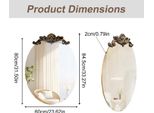 Specchio Barocco Vintage - Specchio Da Parete - Ovale - 60 X 84,5 Cm - Cornice Di Supporto 3D - Stile Antico - Bianco