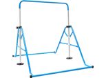 Barra Ginnica Per Bambini - Barra Inclinabile Pieghevole/Monkey Bar - Altezza Regolabile 115-155 Cm - Acciaio - Portata 80 Kg Statica/40 Kg Dinamica - 107×148 Cm - Blu