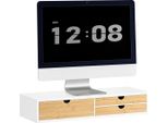 BBF11-WN - Supporto/Rialzo Per Monitor - 3 Cassetti - 60×11×22 Cm - Rettangolare - Per Scrivania - Bianco
