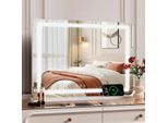 Specchio Per Il Trucco - Specchio Led Hollywood - 58 X 46 Cm - Usb E Type-C - Ingrandimento 10X - 3 Temperature Di Colore - Indipendente - Nero
