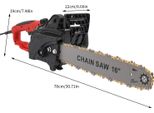 Motosega Elettrica - Lama Da 40 Cm - 2000 W - 800 Giri/Min - Motore In Rame Massiccio - Spina 220 V Eu - Rosso