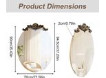 Specchio Barocco - Specchio Da Parete - Dimensioni 70 X 94,5 Cm - Ovale - Cornice Antica In Rilievo - Vetro - Argento