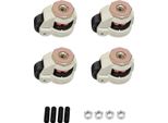 Set Di 4 Ruote Livellanti Per Mobili - GD-60S - Regolabili - Girevoli A 360° - Ruote In Nylon - Supporto In Acciaio - Resistenti