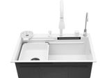 Lavello - Monovasca - Acciaio Inox 201 - Rettangolare - Con Rubinetto - 68×46×22 Cm - Bianco