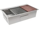 Lavello Da Cucina - Lavello Da Incasso - Monovasca - 84 Cm - 1 Foro - Senza Rubinetto - Acciaio Inox 304 - Grigio Chiaro