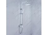 Sistema Doccia - Set Doccia - Soffione Quadrato - Ottone - Miscelatore Regolabile - Bianco