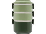 Lunch Box / Lunch Tin - Contenitore Isolato Per Alimenti - Tre Strati - Impilabile - Acciaio Inox - Verde
