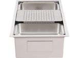 Lavello Da Cucina - Monovasca - Acciaio Inox - Doppio Isolamento Acustico - Senza Rubinetto - 1 Foro - Argento