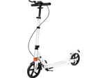 Monopattino Da Città Per Adulti/Scooter A Pedali - Pieghevole - Altezza Regolabile 91-107 Cm - Ruote Inpoliuretano- Doppio Freno E Ammortizzatore - Per Pendolari - Bianco