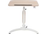 Scrivania Mobile Regolabile In Altezza - Tavolo Per Laptop - Altezza 75-110 Cm - Inclinazione 15-90° - Piano D'appoggio 52×70 Cm - Su Rotelle - Portata 2,5 Kg - Bordeaux
