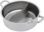 Pentola Shabu Shabu - Pentola In Acciaio Inox - Con Parete Divisoria, Doppio Gusto - 26 Cm - Adatta All'induzione - Per Fonduta
