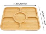 Tagliere Di Salumi E Formaggi - Set Di 2 Con Coperchio - 5 Scomparti - Rettangolare - Bambù E Acrilico - 35,3×28,3 Cm - Rosso