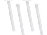 Gambe Per Tavoli - Gambe Per Mobili - Set Di 4 - Acciaio - Rettangolare - 15×70 Cm - Portata 200 Kg - Bianco