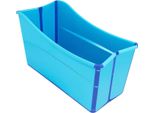 Vasca Da Bagno Pieghevole - Modello Rettangolare A Pavimento - Pp+Tpe - Per Bambini/Adulti Fino A 1,6 M - Portata 90 Kg - Fino A 120 °C - Piegato 10 Cm - Tubo Di Scarico 1,1 M - Blu