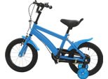 Bicicletta Per Bambini - Con Rotelle - Ruote Da 35 Cm - Cerchi In Alluminio - Telaio Acciaio Al Carbonio - Freno A Pinza - Blu