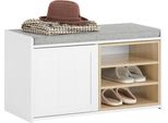 FSR109 - Panca Per Scarpe Con Vano Portaoggetti - Portascarpe - Panca Da Ingresso - Panca - Bianco