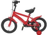 Bicicletta Per Bambini - Bicicletta Per Principianti - Ruote Da 35,6 Cm - Sella Regolabile - Freni Anteriori E Posteriori - Cerchi In Alluminio - Telaio Acciaio Al Carbonio - Ruote Da Allenamento - Rosso