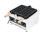 Ferro Per Waffle A Bolle - Elettrico Commerciale - 1500 W - Antiaderente - Ruotabile Di 180° - Temperatura 50-300°C - 220 V - Nero/Argento