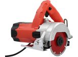 Sega Elettrica Portatile - Sega Circolare - Taglio A Secco Per Piastrelle/Legno/Pietra - 1580 W - 13000 Giri/Min - Lama Da 110 Mm (Foro Da 20 Mm) - Profondità Di Taglio 0-34 Mm - 2 Lame - Rosso