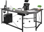 Scrivania Angolare A L - Tavolo Da Computer/Gioco - 170×60×75 Cm - Piano In Mdf - Ufficio Domestico - Grigio Scuro