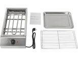 Grill Elettrico Da Interno Senza Fumo - Grill A Contatto - Potenza 2,6 Kw - Spina Ue 220 V - Temperatura Regolabile 50-300°C - Piastra Ondulata Antiaderente In Ptfe - Cavo 1,4 M