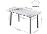 Tavolo Da Pranzo - Rettangolare 140 Cm - Piano In Marmo - Moderno E Minimalista - Per 4-6 Persone - Beige